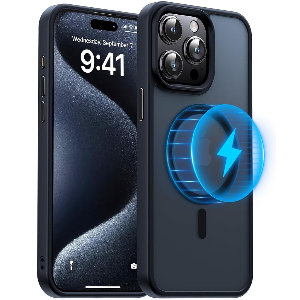 ZORBES Phone Case for iPhone 15 Pro Max Anti-Scratch Rubber Framed Phone Cover with Metal Button Cover, Magnet Design Compatible with MagSafe Full Protection Case for iPhone 15 Pro Max 6.7 ZORBES Phone Case for iPhone 15 Pro Max Anti-Scratch Rubber Framed Phone Cover with Metal Button Cover, Magnet Design Compatible with MagSafe Full Protection Case for iPhone 15 Pro Max 6.7